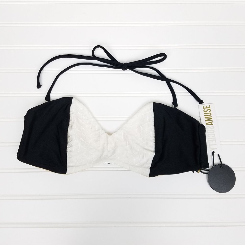 Amuse Society Quilted Bandeau Bikini Top